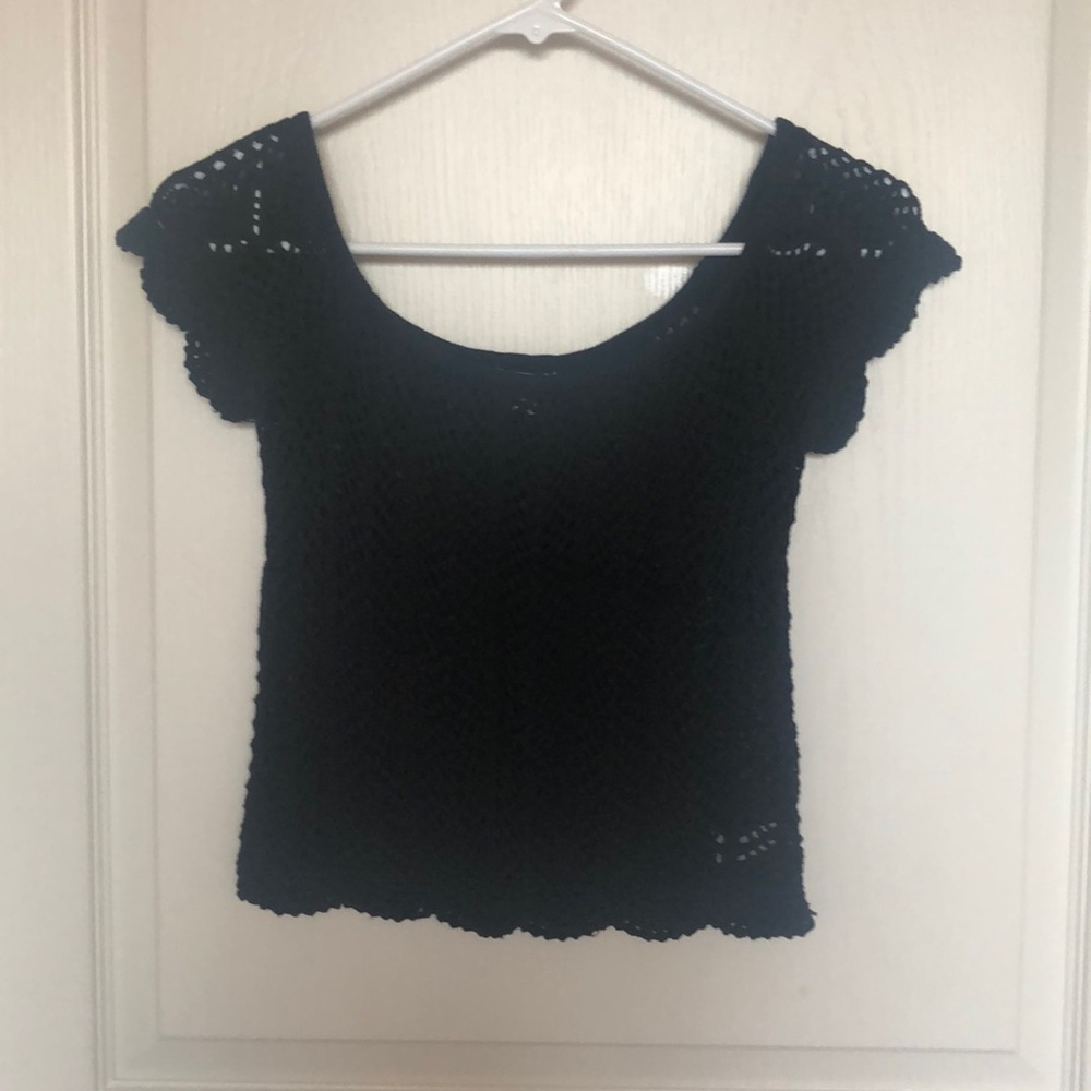 Woman’s Aerie Black Crochet Top